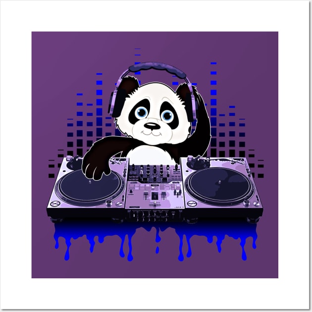 Cool Panda DJing Scratching by Basement Mastermind Wall Art by BasementMaster